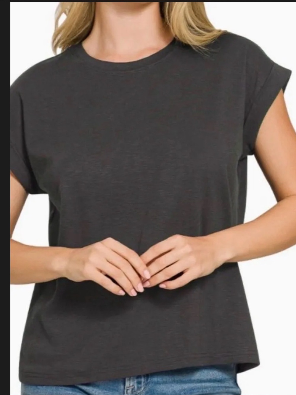 Zenana Outfitters Short Sleeve Crewneck Tee Modal Black